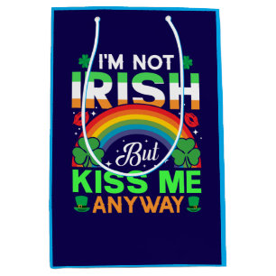kiss me anyway irish humour design-63942 medium gift bag