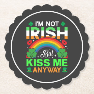 kiss me anyway irish humour design-63942 paper coaster