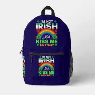 kiss me anyway irish humour design-63942 printed backpack