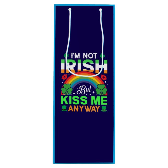 kiss me anyway irish humour design-63942 wine gift bag (Front)