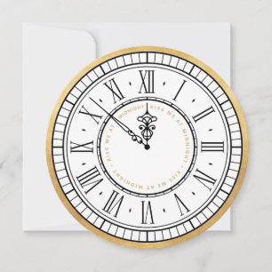 Kiss Me at Midnight   Clock New Years Eve Invite