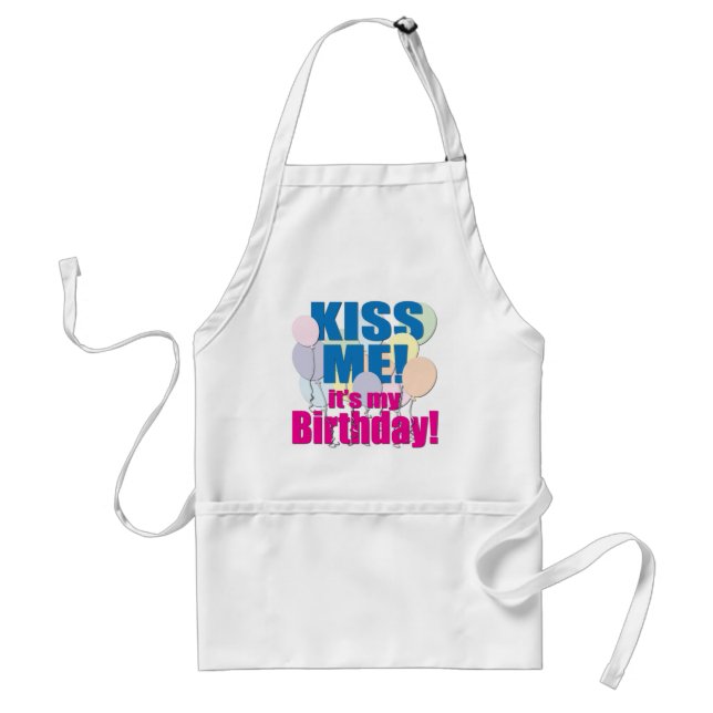 "Kiss Me!"  Birthday Apron (Front)