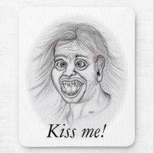 Kiss me! - Bleistiftzeichnung Mouse Pad