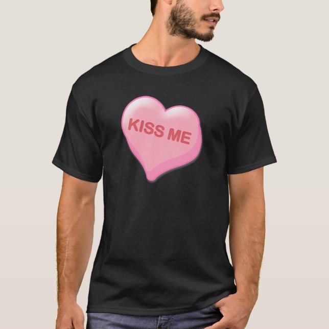 Kiss Me Candy Heart T-Shirt (Front)