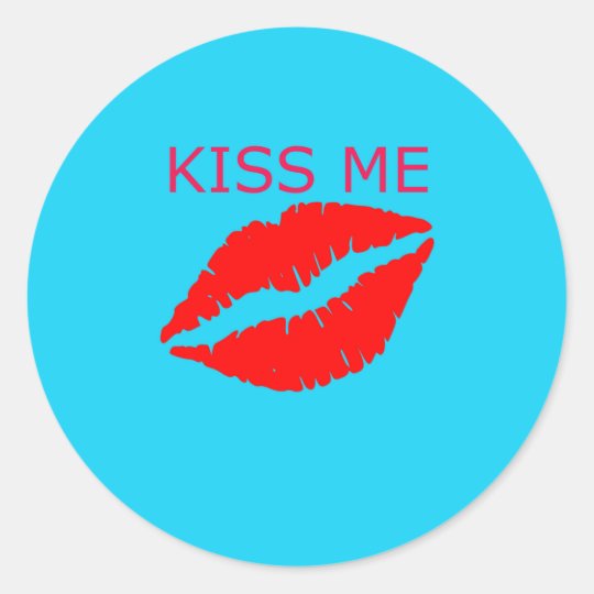 Kiss Me Classic Round Sticker