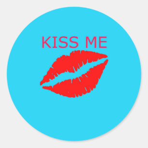 Kiss Me Classic Round Sticker