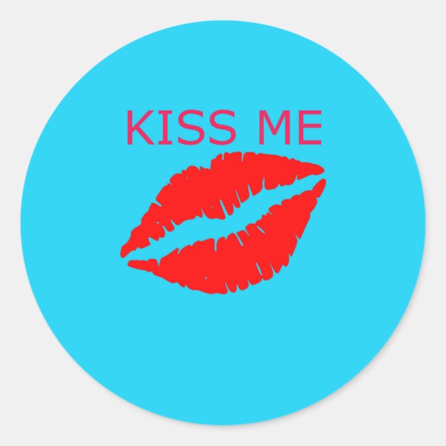 Kiss Me Classic Round Sticker (Front)
