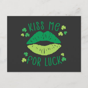 Kiss Me For Luck St Patricks Day Holiday Postcard