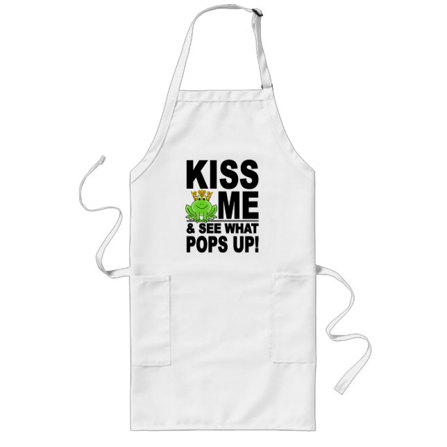 KISS ME Frog apron - choose style & colour (Front)