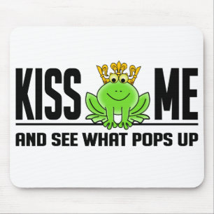 KISS ME Frog mousepad, customizable Mouse Pad