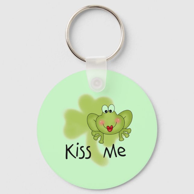 Kiss Me Froggy Tshirts and Gifts Keychain (Front)