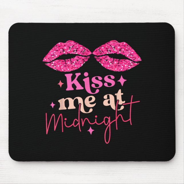 Kiss Me Funny Matching Couples Midnight _1  Mouse Pad (Front)