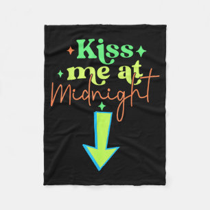 Kiss Me Funny Matching Couples Midnight  Fleece Blanket