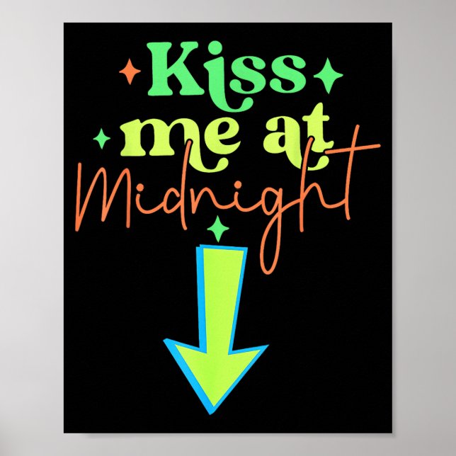 Kiss Me Funny Matching Couples Midnight  Poster (Front)