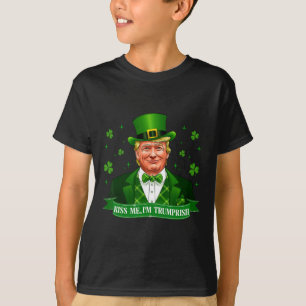 Kiss Me Funny Trump 2024 Patrick Day Patriotic Tak T-Shirt