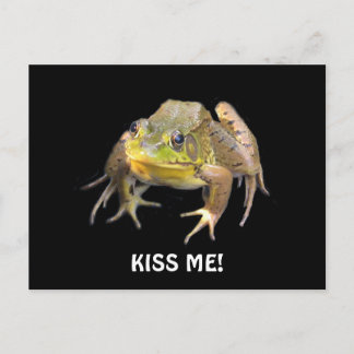 Kiss Me! Green Frog Postcard