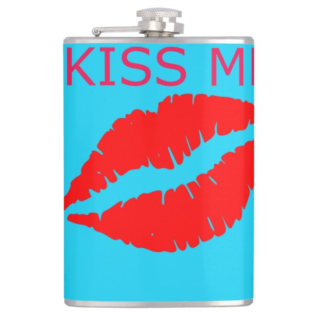 Kiss Me Hip Flask (Front)