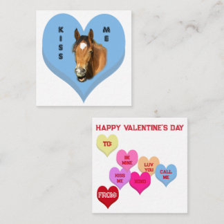 KISS ME Horse Conversation Hearts Valentine's Card