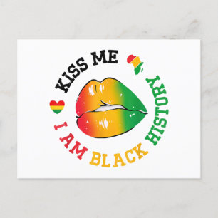 Kiss Me I Am Black History Month African American  Holiday Postcard
