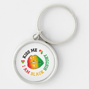 Kiss Me I Am Black History Month African American  Keychain