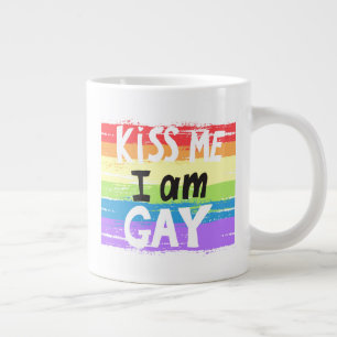 Kiss Me I Am Gay Large Coffee Mug