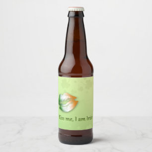 Kiss Me I am Irish - Étiquette de bouteilles de bi