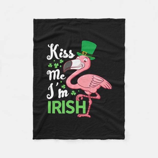 Kiss Me I Am Irish Fleece Blanket (Front)