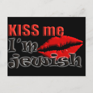 Kiss Me I am Jewish Postcard