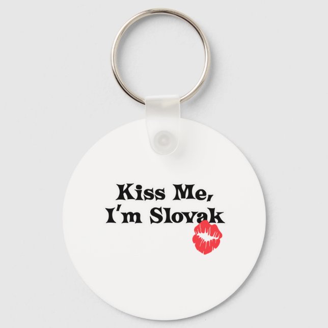 Kiss Me I&apos;m Slovak Keychain (Front)
