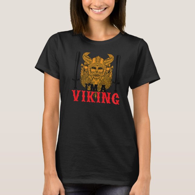 Kiss Me I M A Viking BACKPRINT  Scandinavian and V T-Shirt (Front)