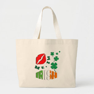 Kiss Me, I’m Irish st patricks day Large Tote Bag