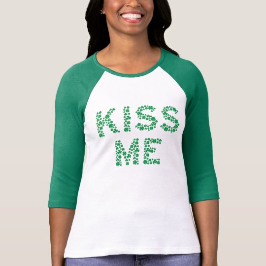 Kiss Me (I’m Irish) T-Shirt Spelled With Clovers