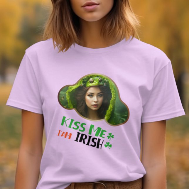 Kiss Me, I'am Irish - Shimmering Shamrock T-Shirt (Creator Uploaded)