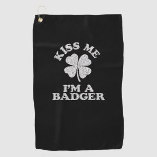 Kiss Me I'm A Badger ~ Demonym Wisconsin T-Shirt Golf Towel