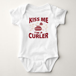 Kiss Me I'm A Curler Baby Bodysuit