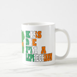 Kiss me I'm a leprechaun monogrammed Coffee Mug