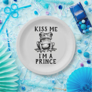 Kiss Me I'm A Prince Paper Plate