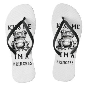 Kiss Me I'm A Princess Flip Flops