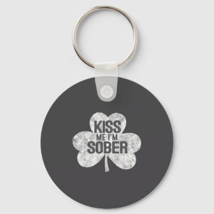 Kiss Me I'm A Sober St Patrick's Day Gif Keychain