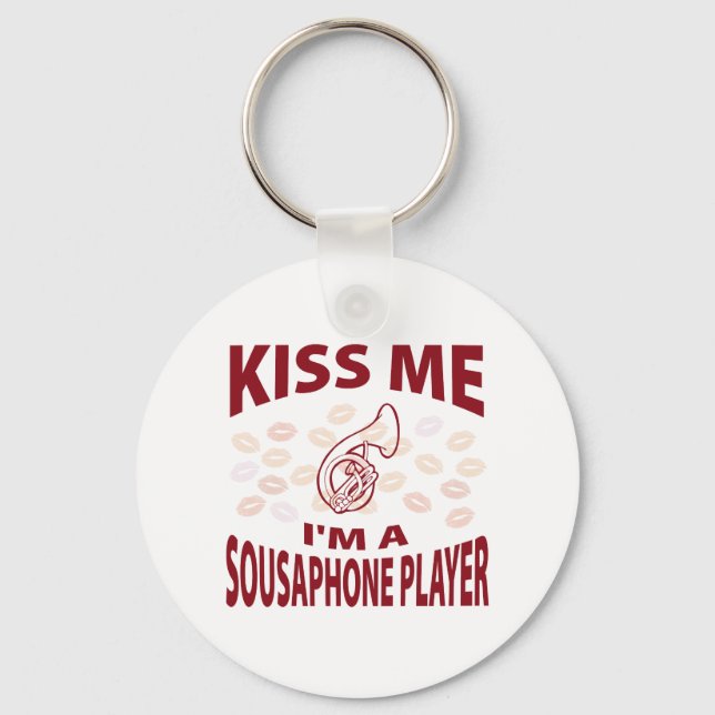 Kiss Me I'm A Sousaphone Player Keychain (Front)