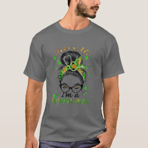 Kiss Me I'm A Surgical Nurse Messy Bun St Patricks T-Shirt