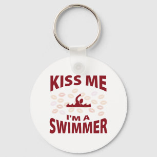 Kiss Me I'm A Swimmer Keychain