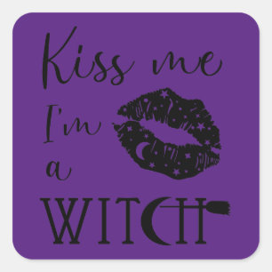 Kiss Me I'm a Witch Stickers