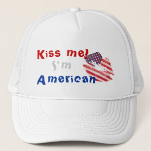 Kiss me I'm American Trucker Hat