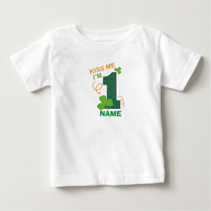 Kiss Me I'm birthday 1st St.Patricks Irish Baby T-Shirt