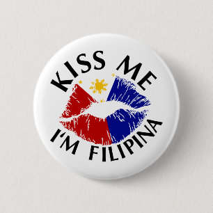 Kiss Me I'm Filipina 2 Inch Round Button