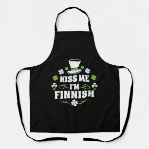 Kiss Me I'M Finnish St Patrick'S Day Finnish Apron