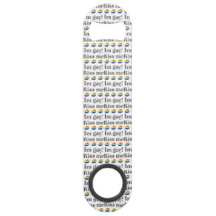 Kiss Me I'm Gay (black letters) Bar Key