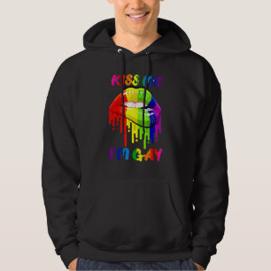 Kiss Me I'm Gay Lgbt Pride Rainbow Lips Hoodie