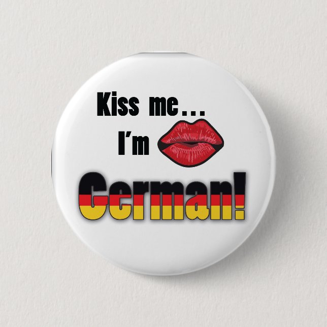 Kiss me I'm German 2 Inch Round Button (Front)